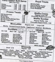 Dairy Cheer menu