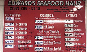 Edwards Seafood Haus menu