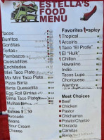 Estella's Food Truck menu