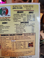Mt Olivet Pizza menu