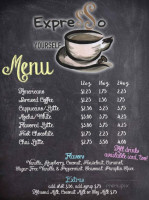 Expresso Yourself Cafe menu