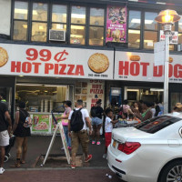99 Cents Hot Pizza And Hotdog food