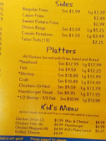 Vic's Touch Down Grill menu