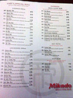 Mikado Sushi And Steak House menu