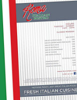 Roma Italian Bistro menu