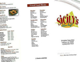 Sicily's Italian Buffet menu