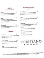 Cristiano Italian menu
