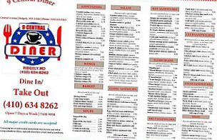 9 Central Diner menu