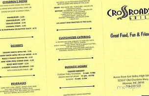 Crossroads Diner menu