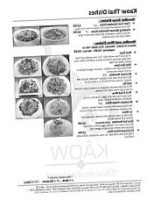Kaow Thai menu