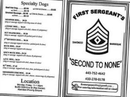 First Sergeant's Smoked Bbq menu