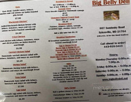 The Big Belly Deli menu