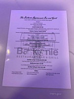 Balkonie Restaurant Bar And Grill menu