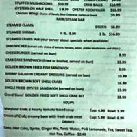 Fisherman's Grille menu