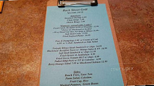 Back Street Grill menu