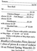 Bradley's Citgo Convenience Store menu