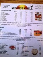 Sunrise Grill menu