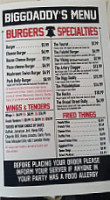 Bigg Daddy's Philly Steak House menu