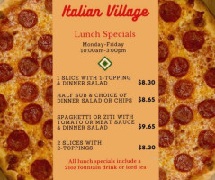 Italian Village Authentic Pizzeria menu