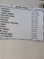 Bradford Seafood menu