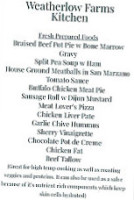 Weatherlow Farms menu