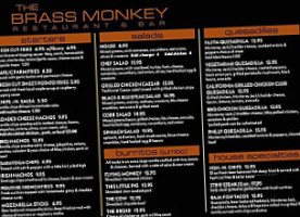 Brass Monkey menu