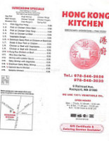 Hong Kong Kitchen menu