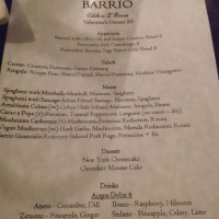 Barrio Italian Bistro menu