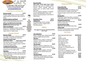 Karma Cafe menu