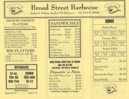 Broad St Bq menu
