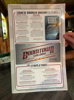 Boomtown Saloon menu