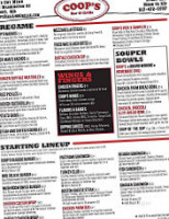 Coop's And Grill menu