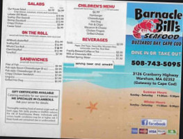 Barnacle Bill's menu