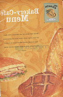 Panera Bread menu