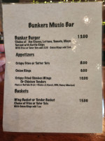 Bunkers Music Bar & Grill menu