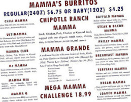 Big Mamma's Burritos menu