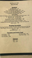 Northwoods Cafe menu