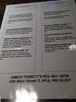 Unkle Thirsty's menu