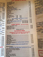 Rosie's Country Cafe menu