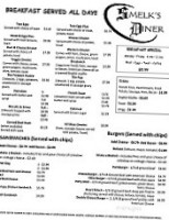 Smelk's Diner menu