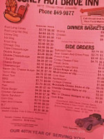 Coney Hut Drive Inn menu
