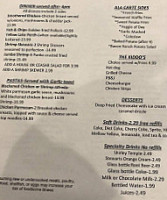 Bay Port Inn menu