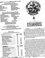 Bear Creek Saloon Steakhouse menu