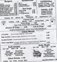 Dairy Queen menu