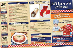 Milano's Pizza menu
