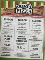 Treve's Pizza menu