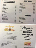 Clyde's Drive-in menu