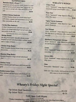 Wheaty’s Pub menu