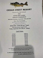 Cedar Crest Resort menu