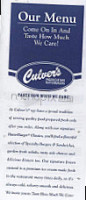 Culver's menu